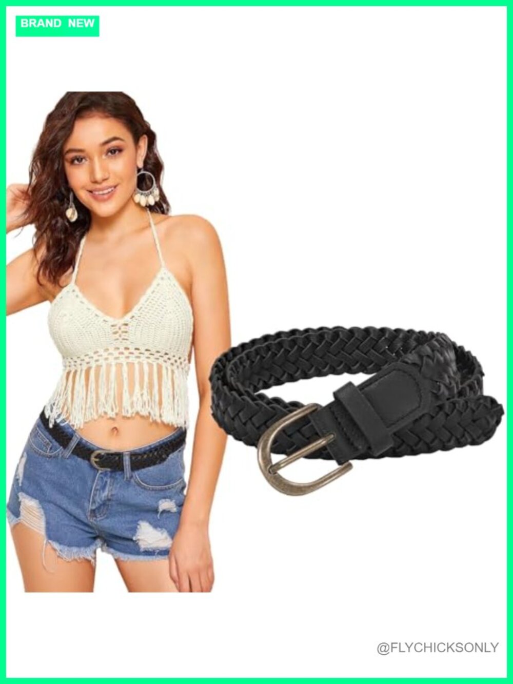 Women's Woven Faux Leather Skinny Belt Adjustable Braided Belt